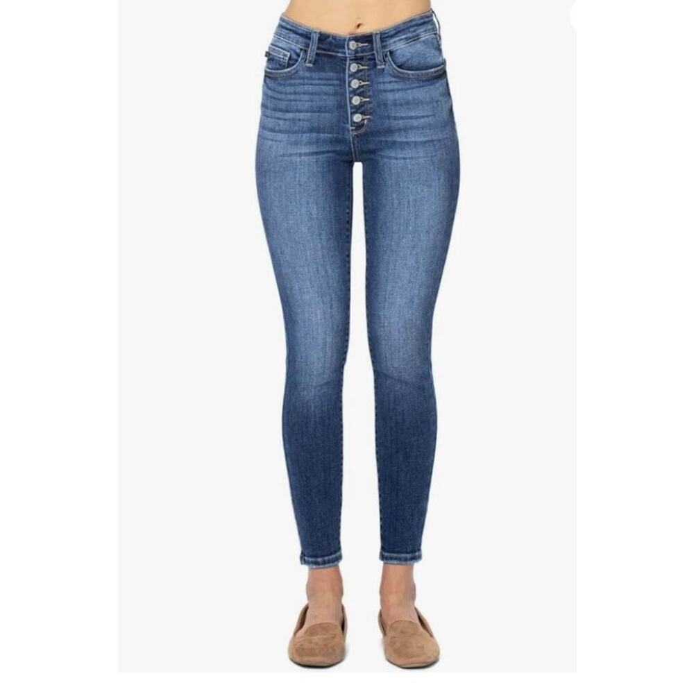Judy Blue Skinny Fit Jeans Raw Hem JB82318DK 7/28